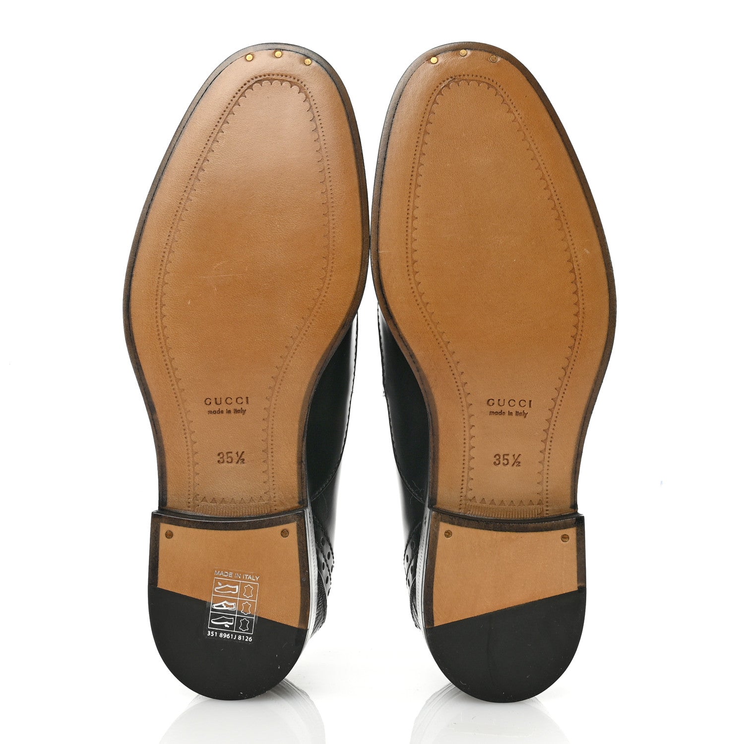 Gucci Glossy Calfskin Tejus Womens Lace Up Loafers 35.5 Black 6 of 11