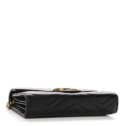Gucci Calfskin Matelasse GG Marmont Chain Wallet Black 4 of 10