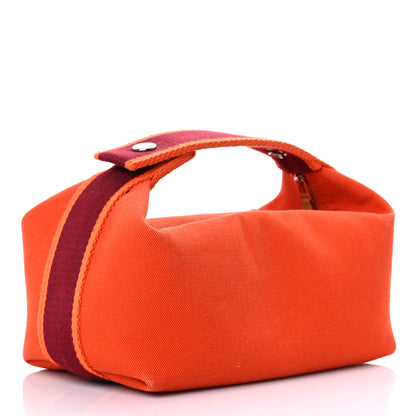 Hermes Canvas Small Bride-A-Brac Pouch Orange Burgundy 4 of 12