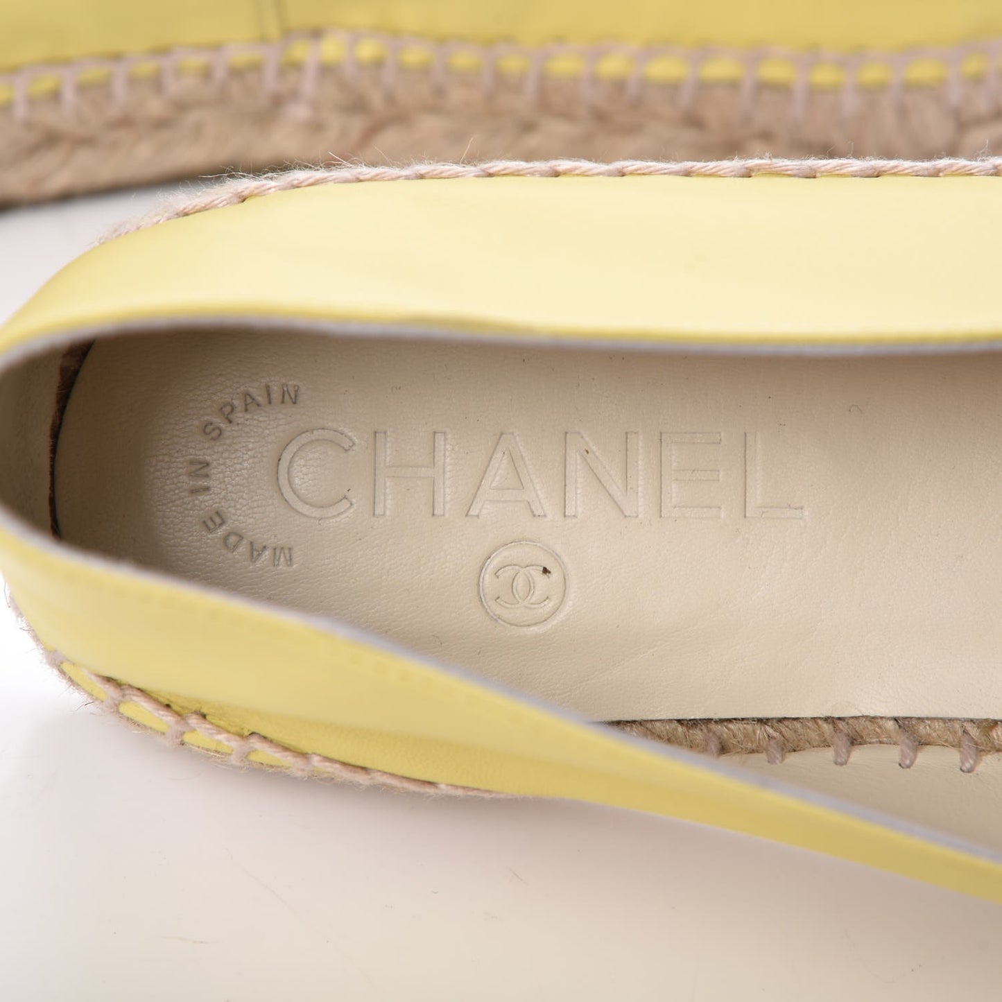 Lambskin CC Espadrilles 41 Yellow