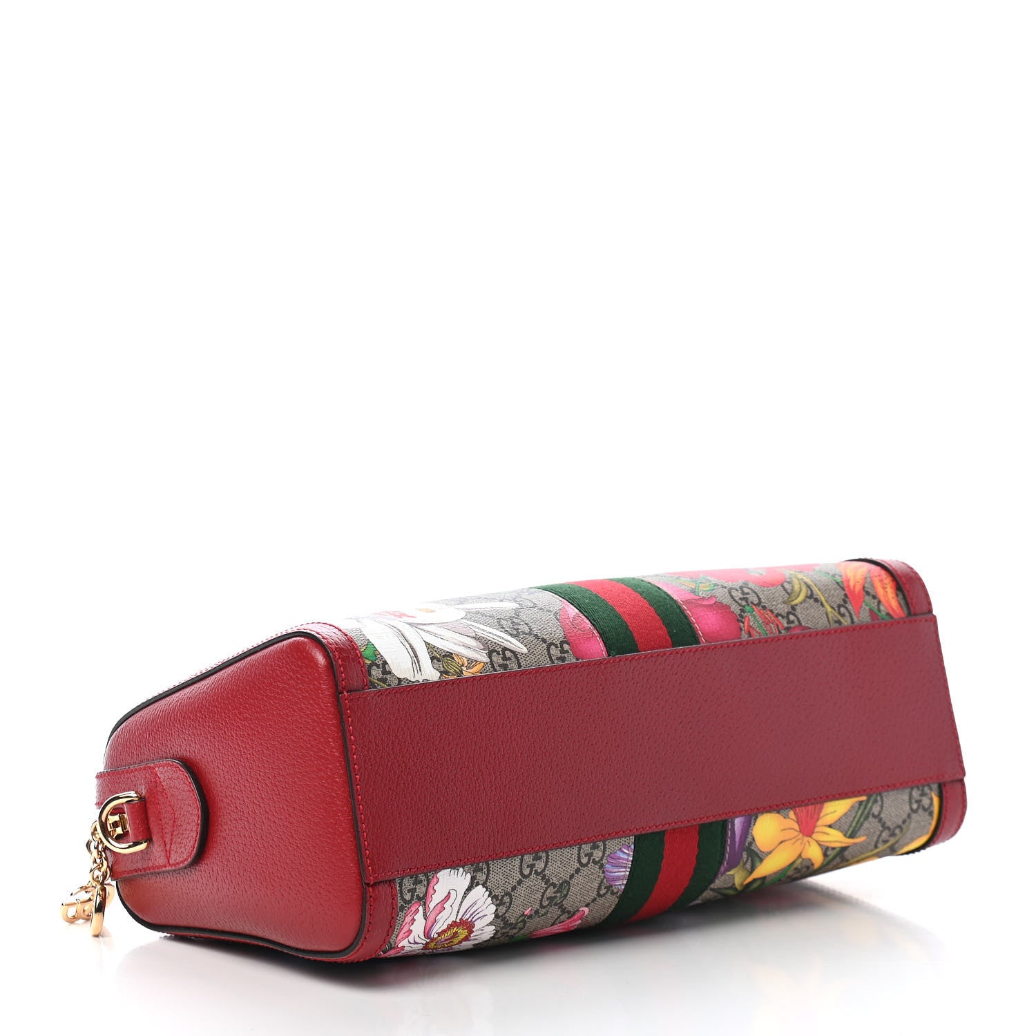 Gucci GG Supreme Monogram Flora Web Medium Ophidia Boston Red 4 of 9