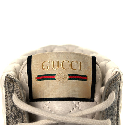 Gucci Calfskin GG Supreme Monogram Nappa Quilted Lace Up Ankle Boots 40 Mystic White Beige 8 of 9