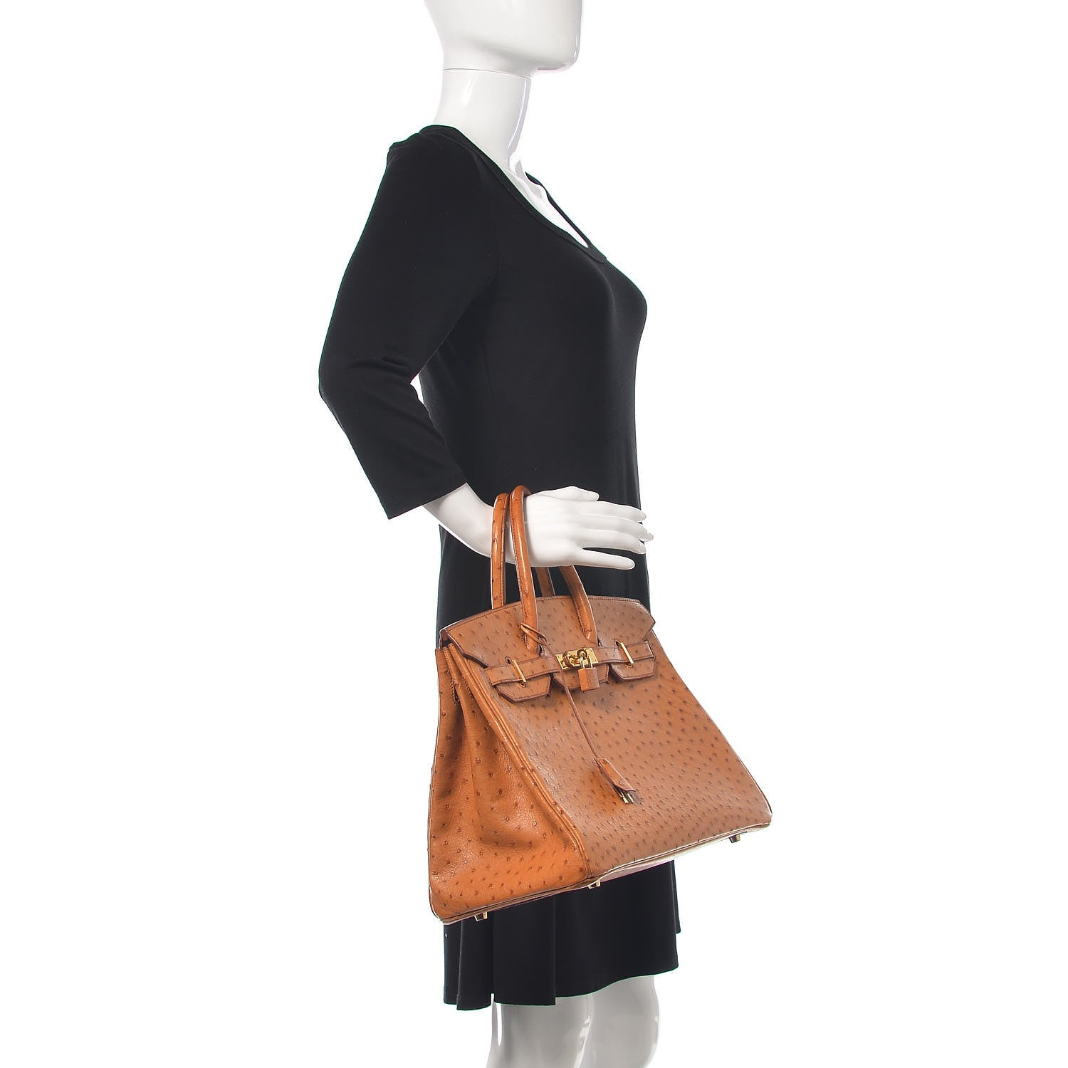 Hermes Ostrich Birkin 35 Gold 2 of 38