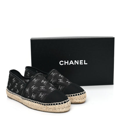 Chanel Mesh Grosgrain CC Espadrilles 38 Black White 8 of 8