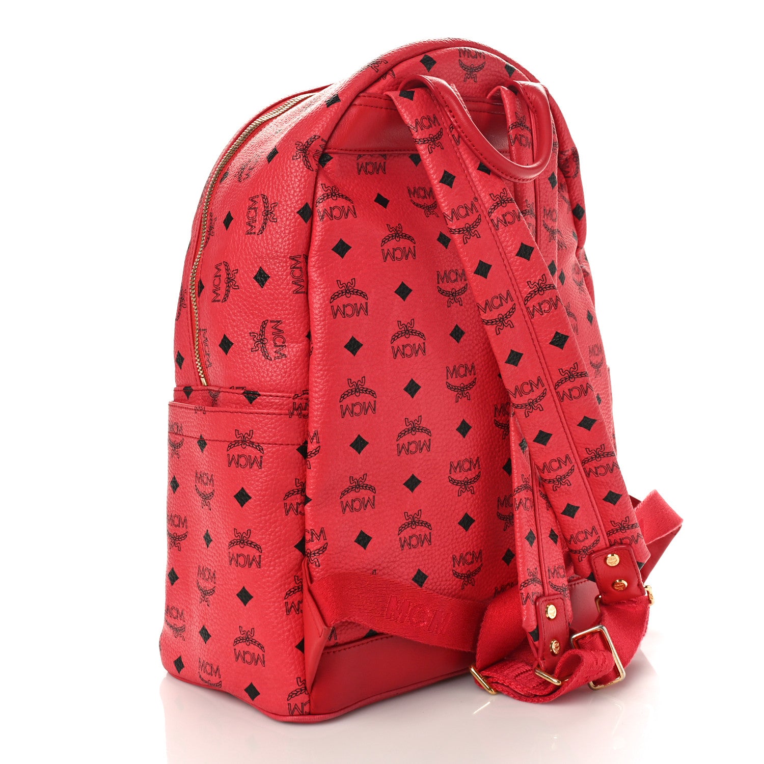 MCM Visetos Medium Sprinkle Stud Stark Backpack Red 2 of 11