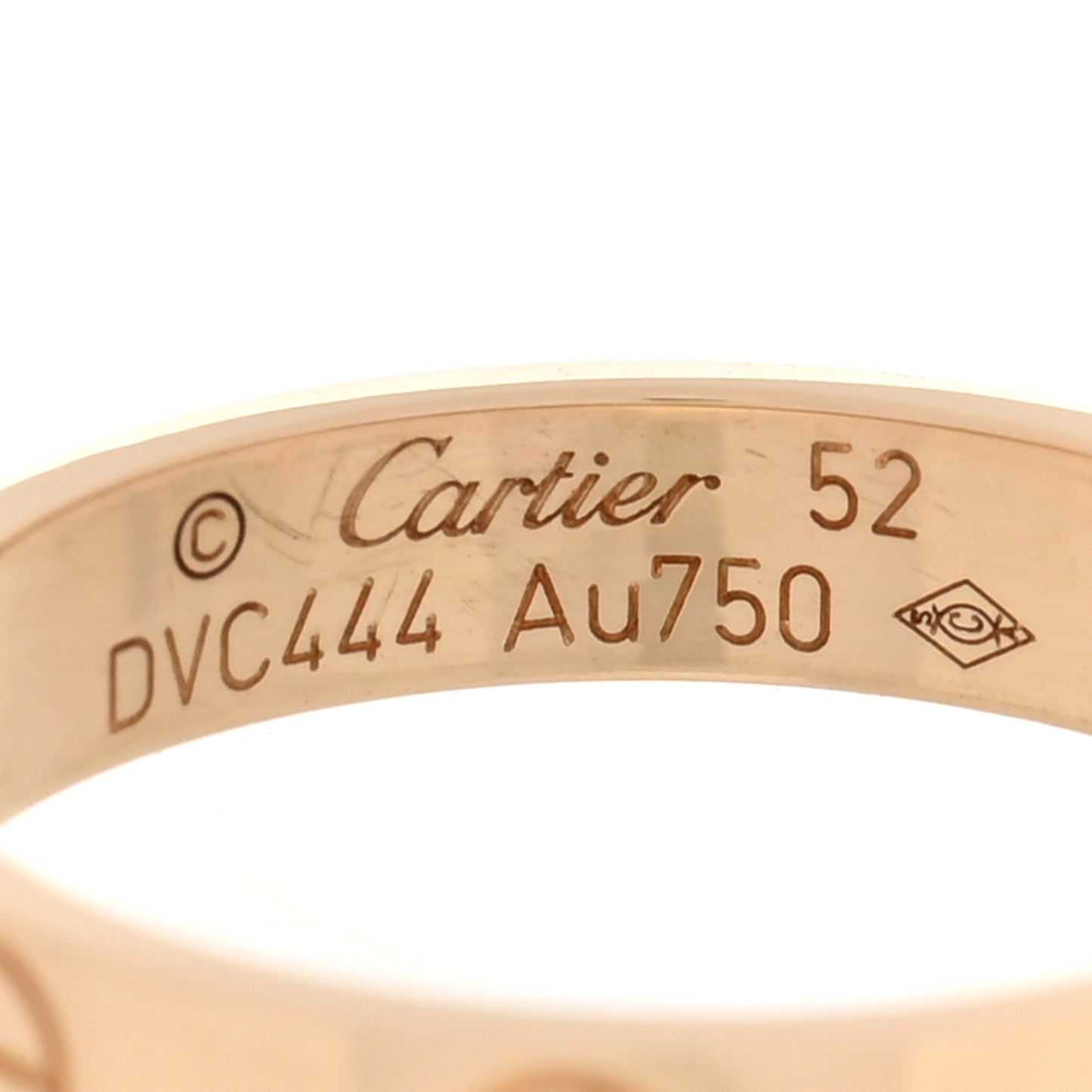 18K Yellow Gold 3.5mm LOVE Wedding Band Ring 52 6