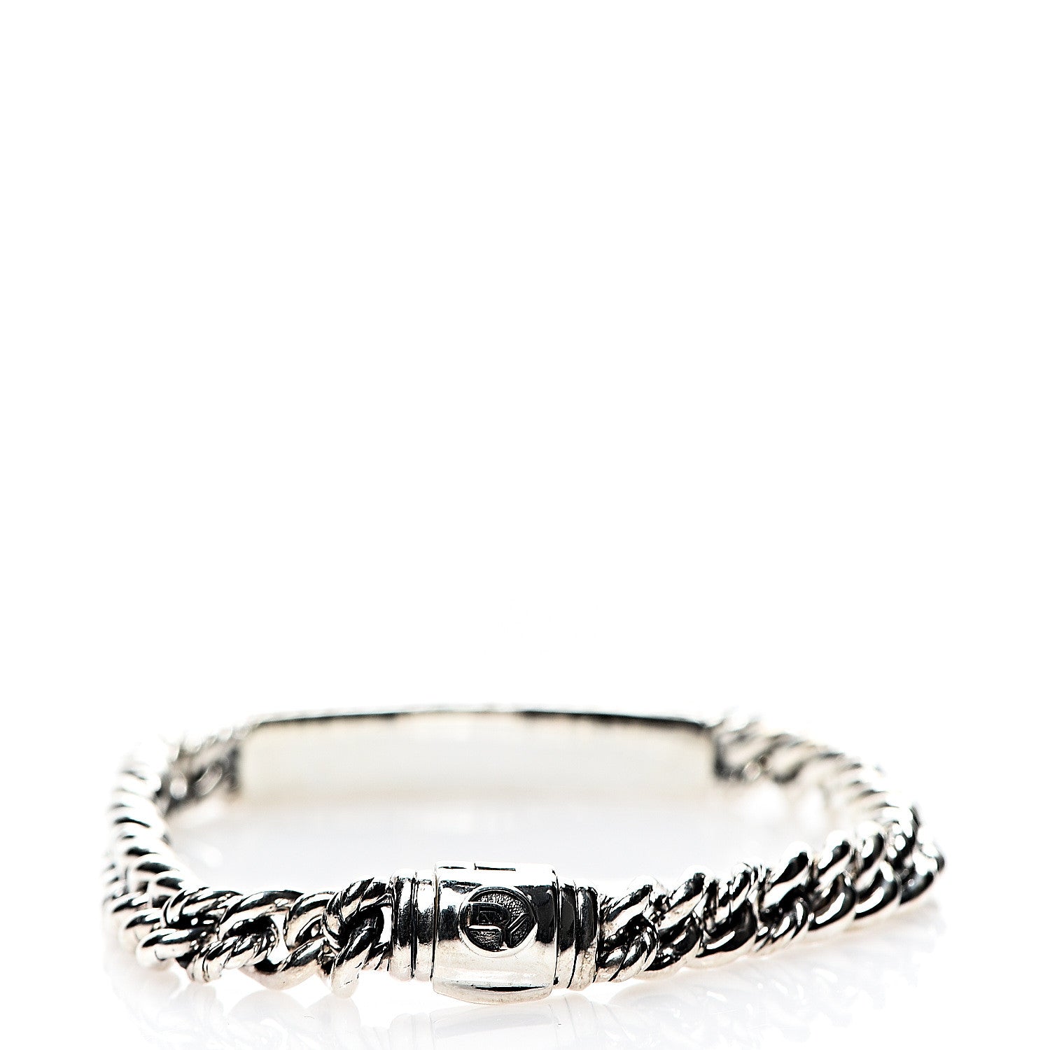 David Yurman Sterling Silver Diamond 7mm Petite Pave Curb Link Love ID Bracelet 2 of 4