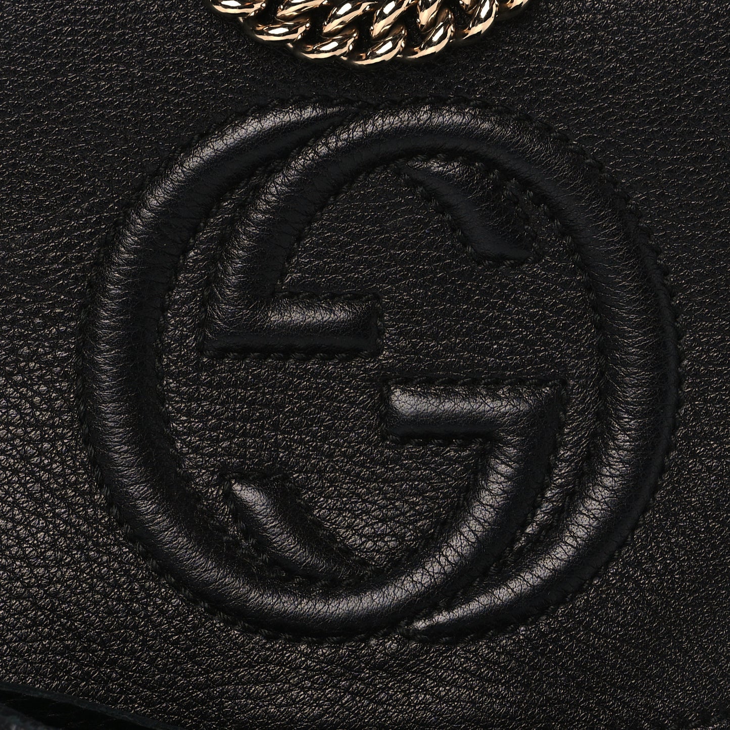 Pebbled Calfskin Small Soho Flap Crossbody Black