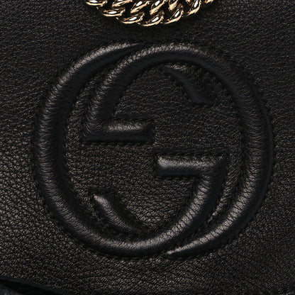 Gucci Pebbled Calfskin Small Soho Flap Crossbody Black 9 of 11
