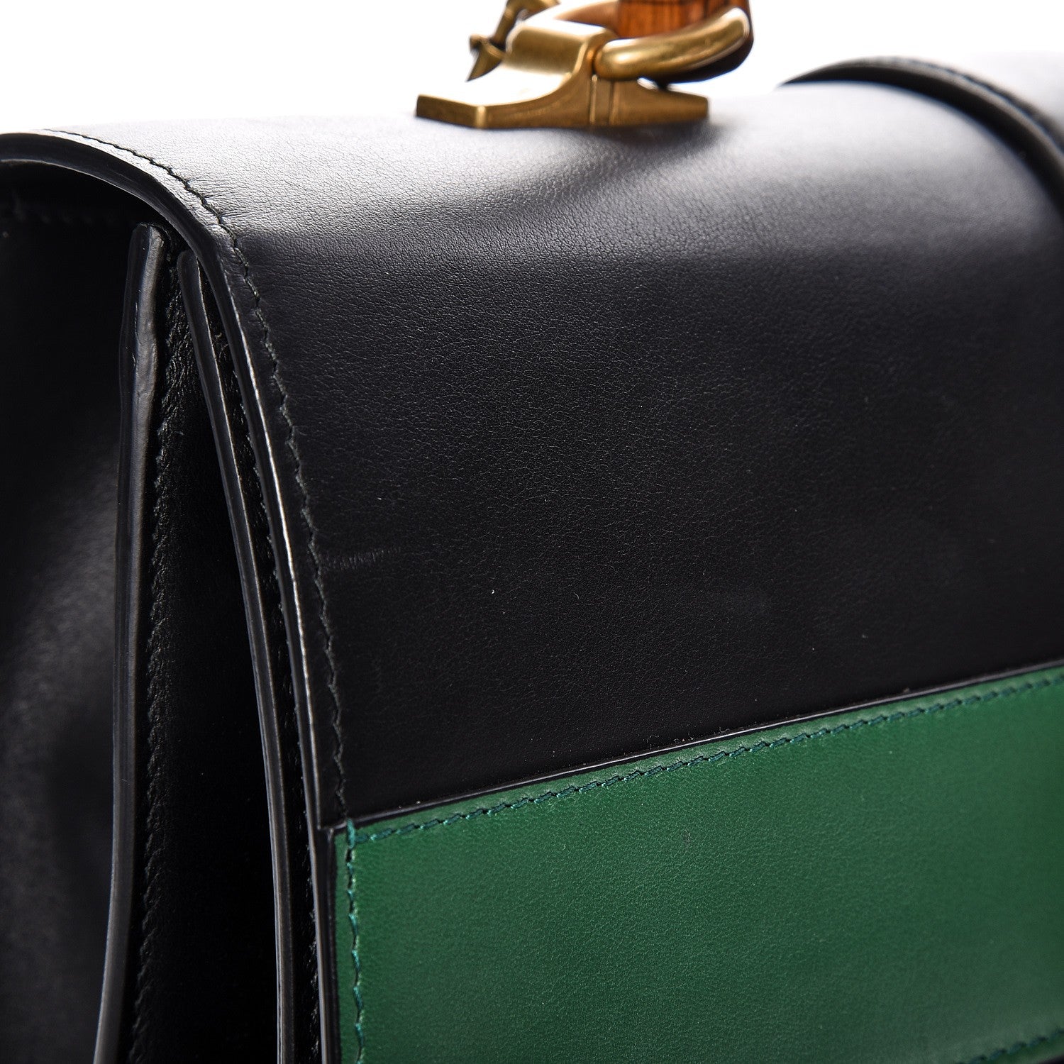 Gucci Calfskin Bamboo Web Large Dionysus Top Handle Bag Black Bright Evergreen Hibiscus Red 8 of 12