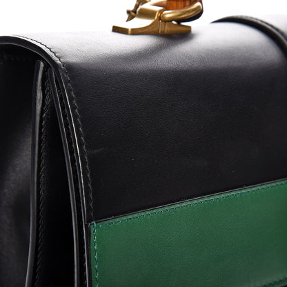 Gucci Calfskin Bamboo Web Large Dionysus Top Handle Bag Black Bright Evergreen Hibiscus Red 8 of 12