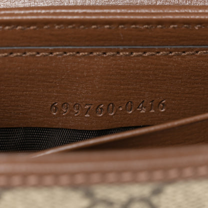 Gucci GG Supreme Monogram Azalea Calfskin Web Horsebit 1955 Wallet On Strap Beige Ebony Brown Sugar 7 of 11