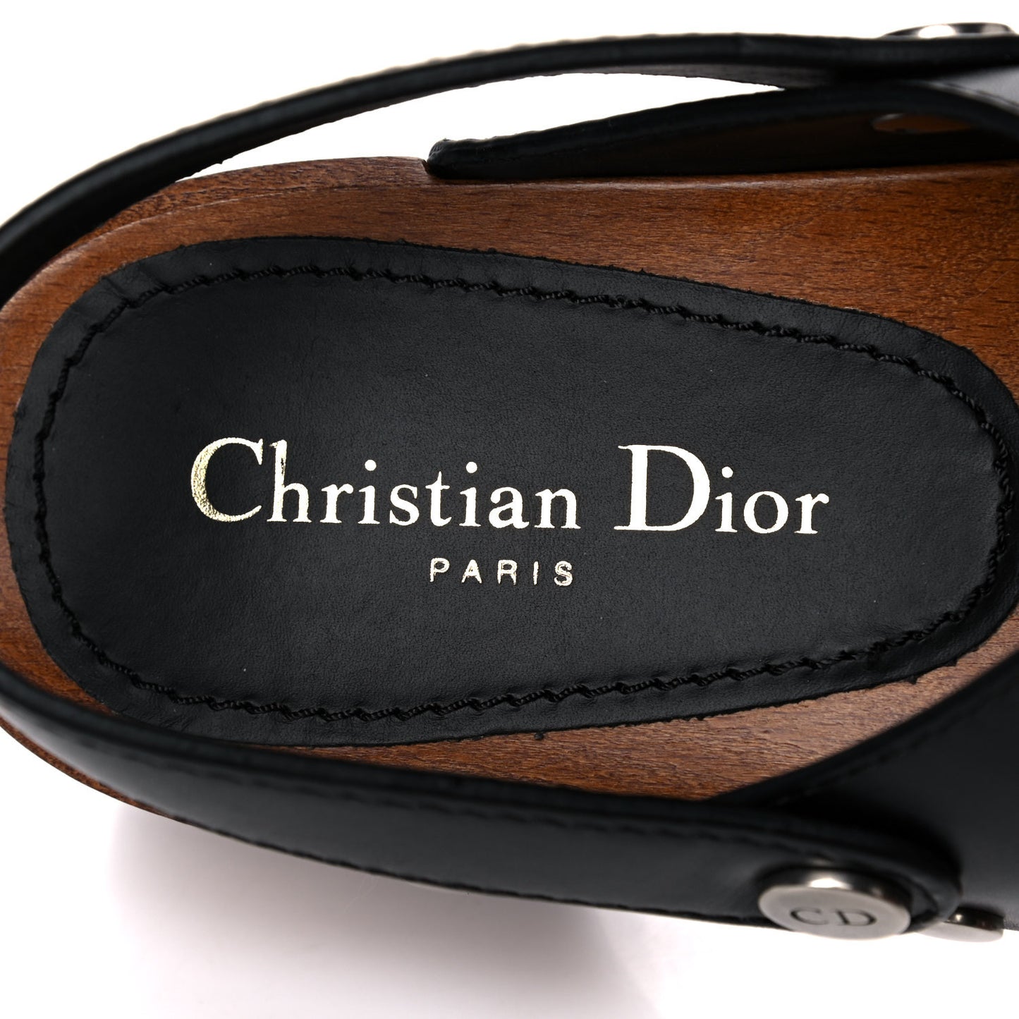 Calfskin Diorquake 20mm Slingback Clogs 37 Black