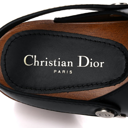 Christian Dior Calfskin Diorquake 20mm Slingback Clogs 37 Black 7 of 15