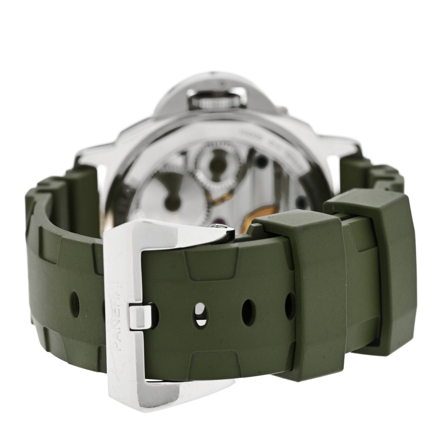 Stainless Steel Rubber 44mm Luminor Marina Manual Winding Watch White PAM00114