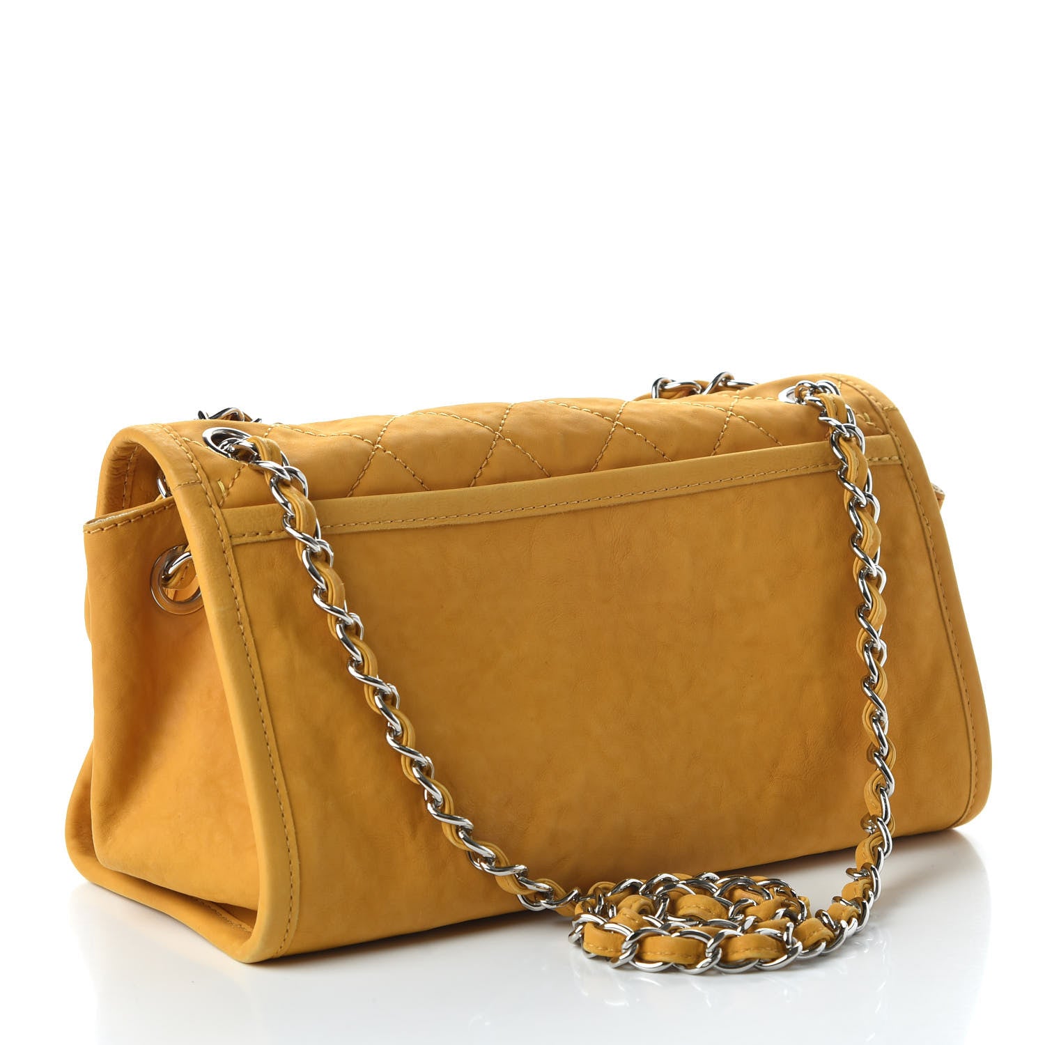 Chanel Ultra Soft Suede Calfskin Natural Beauty Flap Bag Yellow 3 of 10