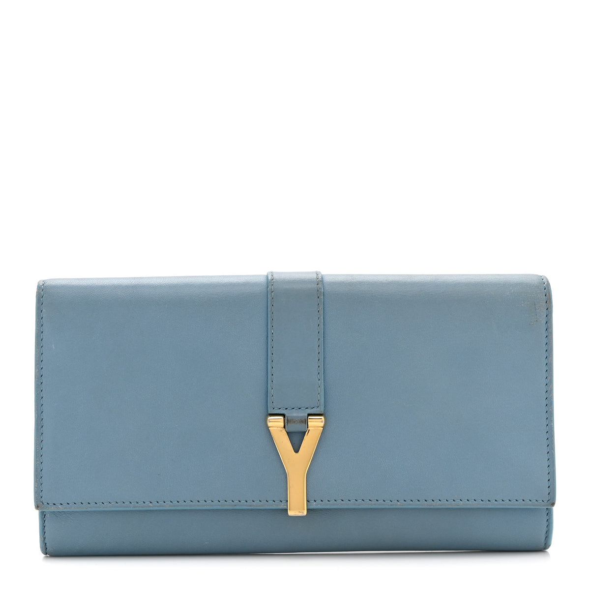 Saint Laurent Calfskin Classic Y Ligne Clutch Blue 1 of 11