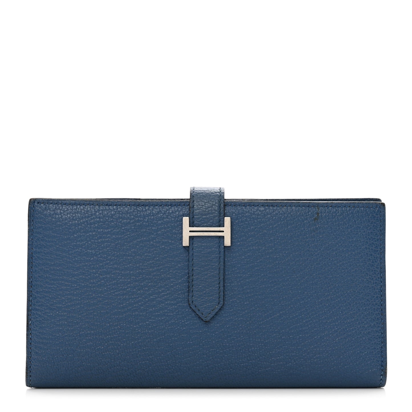 Chevre Mysore Bearn Gusset Wallet Bleu Agate