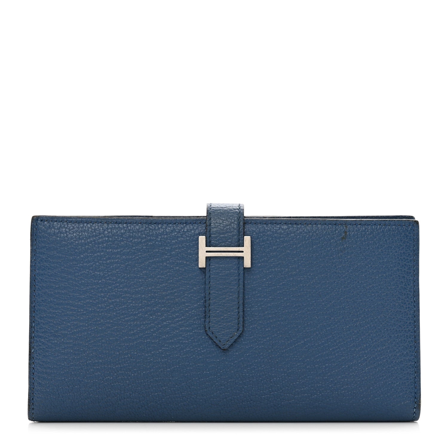 Hermes Chevre Mysore Bearn Gusset Wallet Bleu Agate 1 of 9
