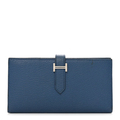 Hermes Chevre Mysore Bearn Gusset Wallet Bleu Agate 1 of 9