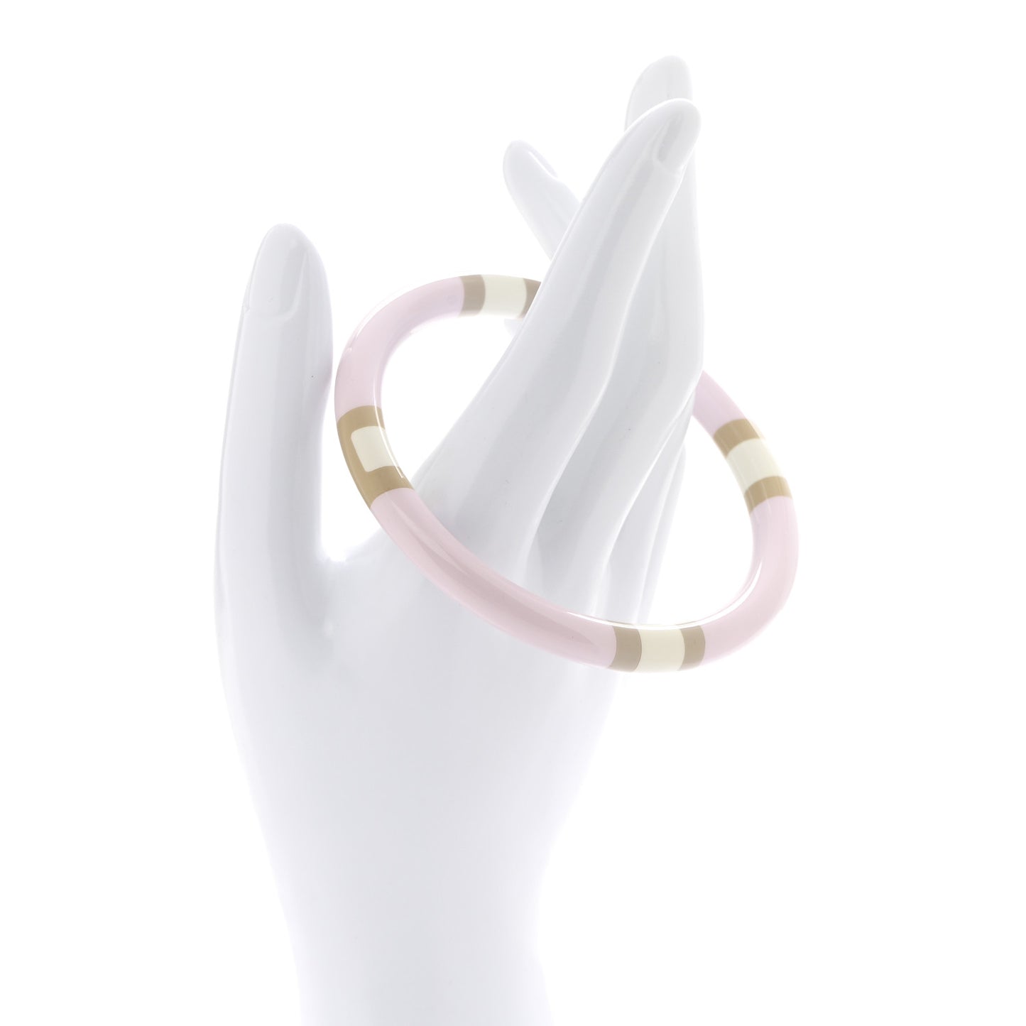 Lacquered Wood H Equipe PM Bangle Bracelet T3 Faubourg Pastel