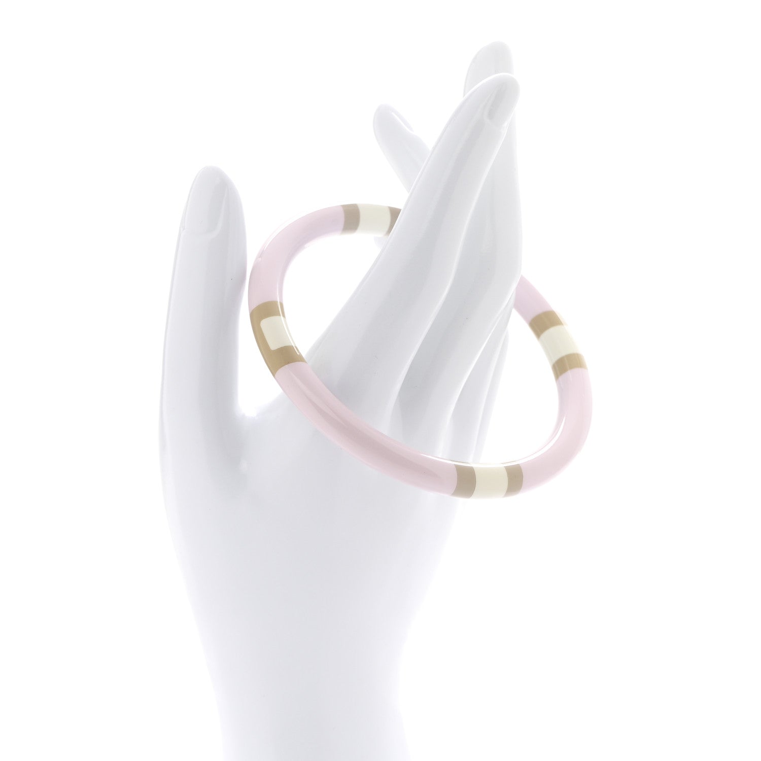 Hermes Lacquered Wood H Equipe PM Bangle Bracelet T3 Faubourg Pastel 2 of 6