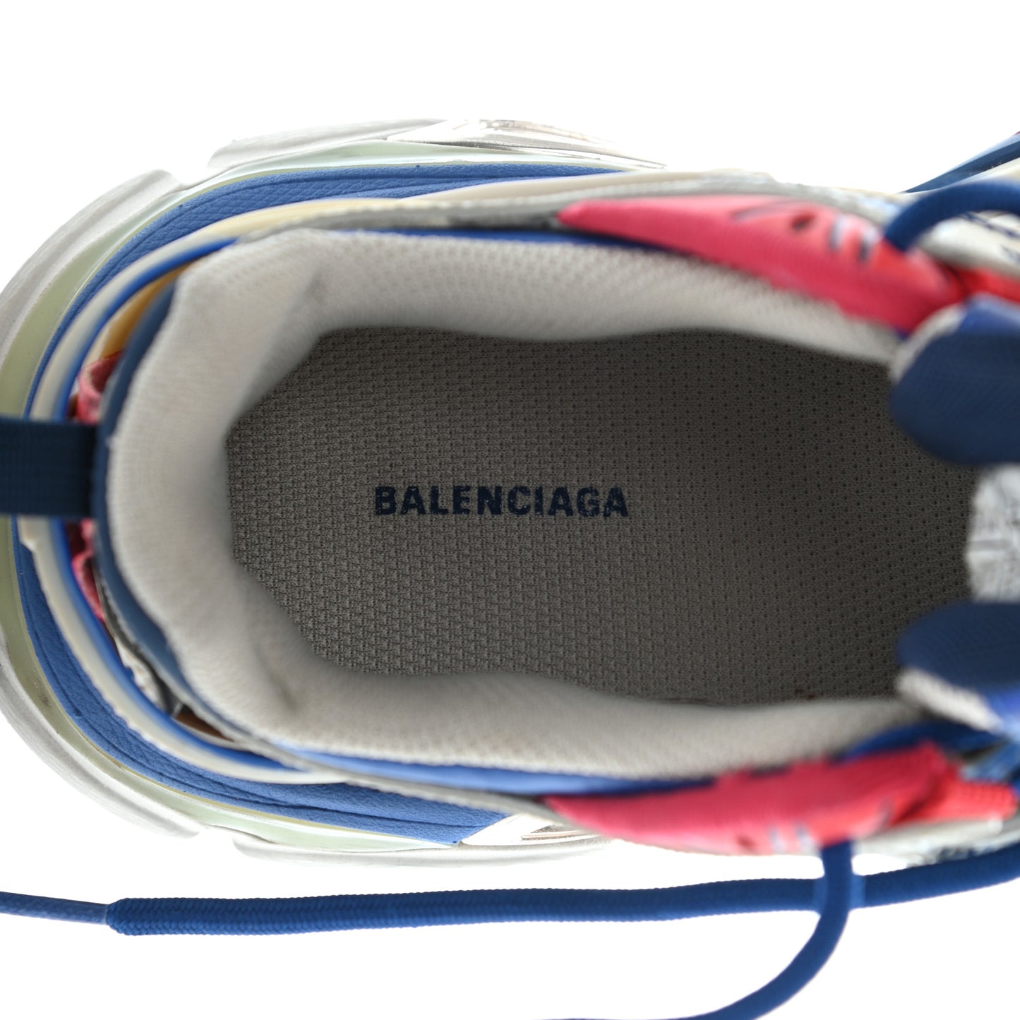Rubber Mesh Bi-Color Womens Track.2 Open Sneakers 35 Beige Blue Red