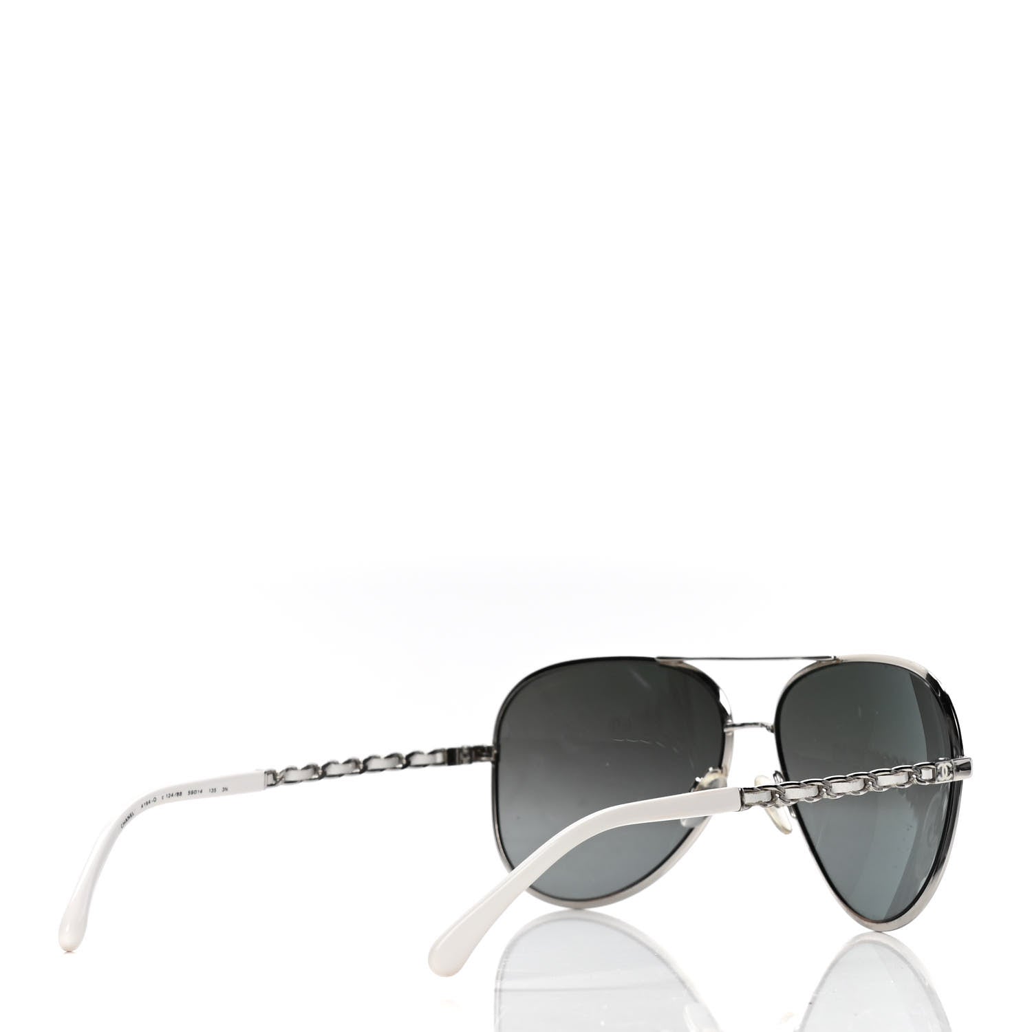 Chanel Lambskin Aviator Chain Sunglasses 4194-Q White 5 of 6
