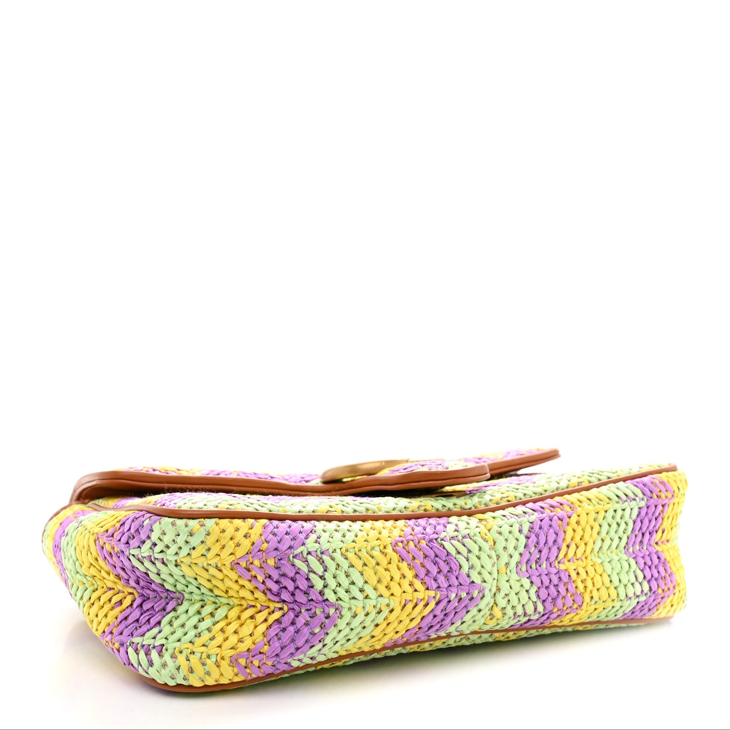Gucci Calfskin Raffia Woven Small GG Marmont Shoulder Bag Multicolor 4 of 10