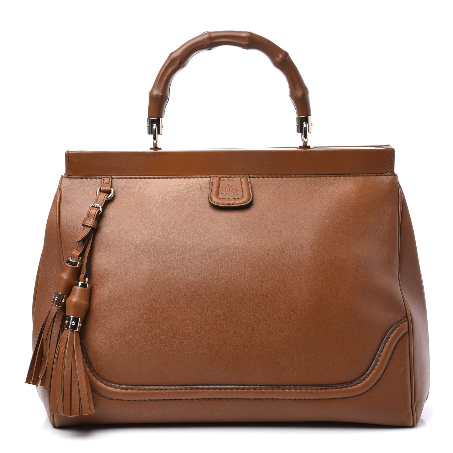 Calfskin Medium Bold Bamboo Top Handle Bag