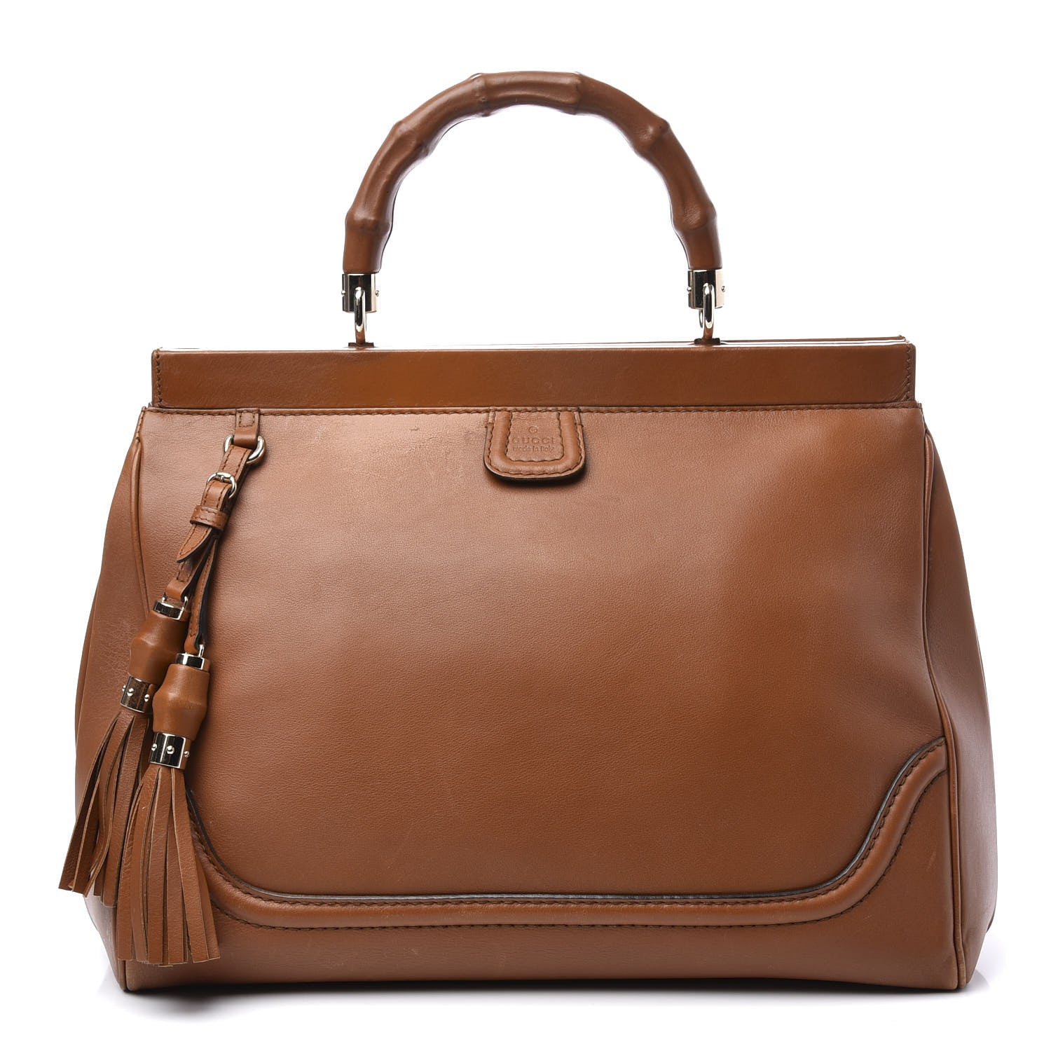 Gucci Calfskin Medium Bold Bamboo Top Handle Bag 1 of 17