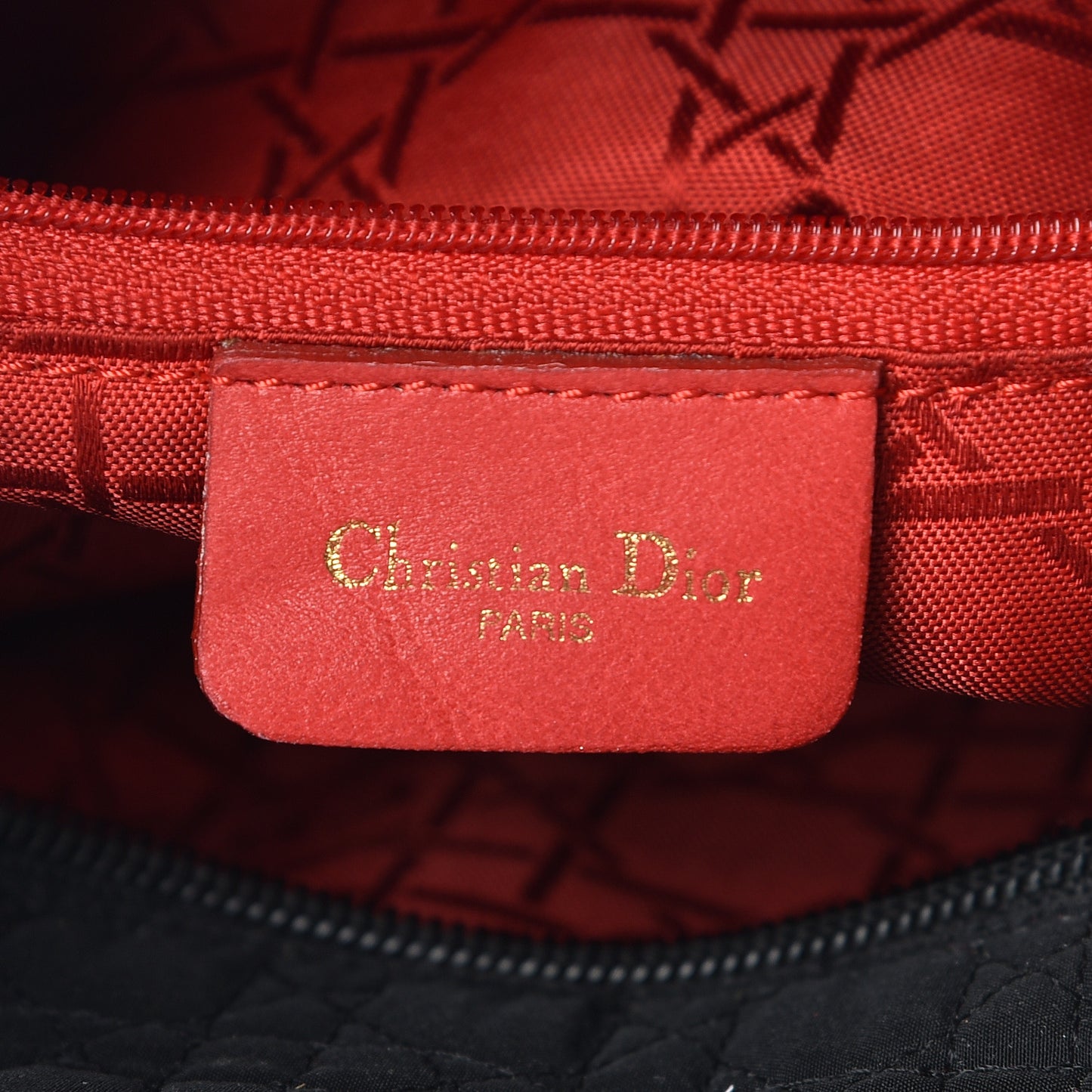 Nylon Cannage Medium Lady Dior Black
