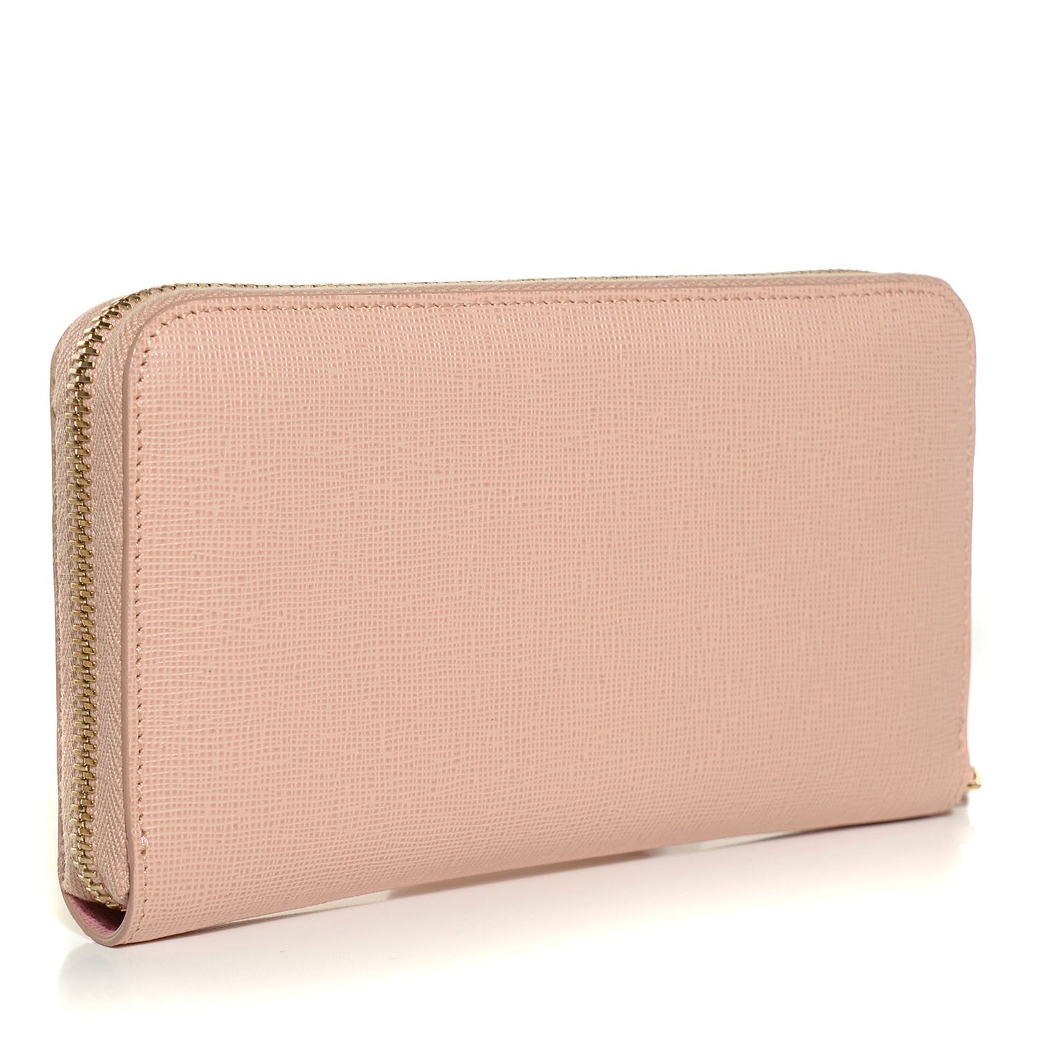 Fendi Vitello Elite QuTweet Studded Zip Around Wallet Pink 3 of 8