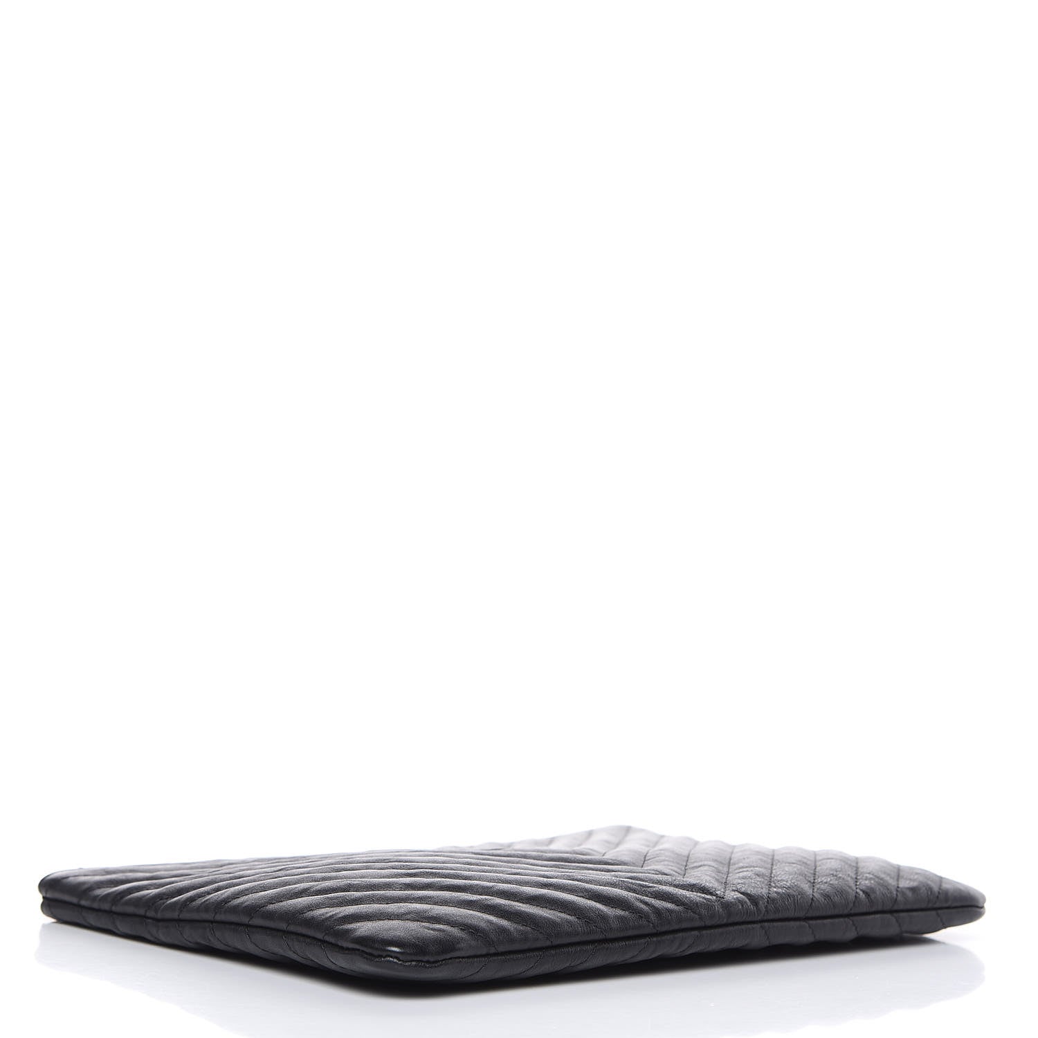 Chanel Crumpled Calfskin Chevron Quilted Medium Cosmetic Case Black 4 of 9