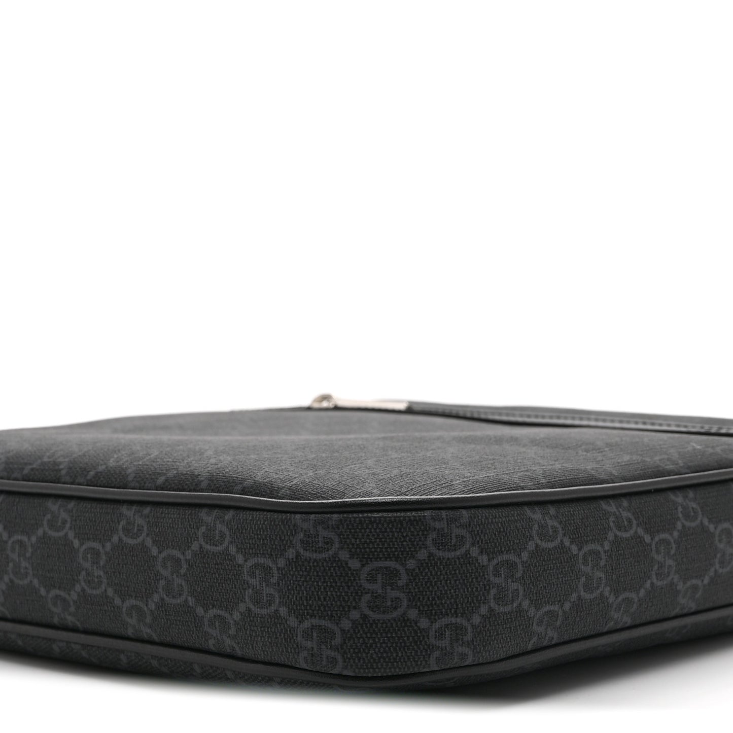 GG Supreme Monogram Web Small Flat Messenger Bag Black Grey