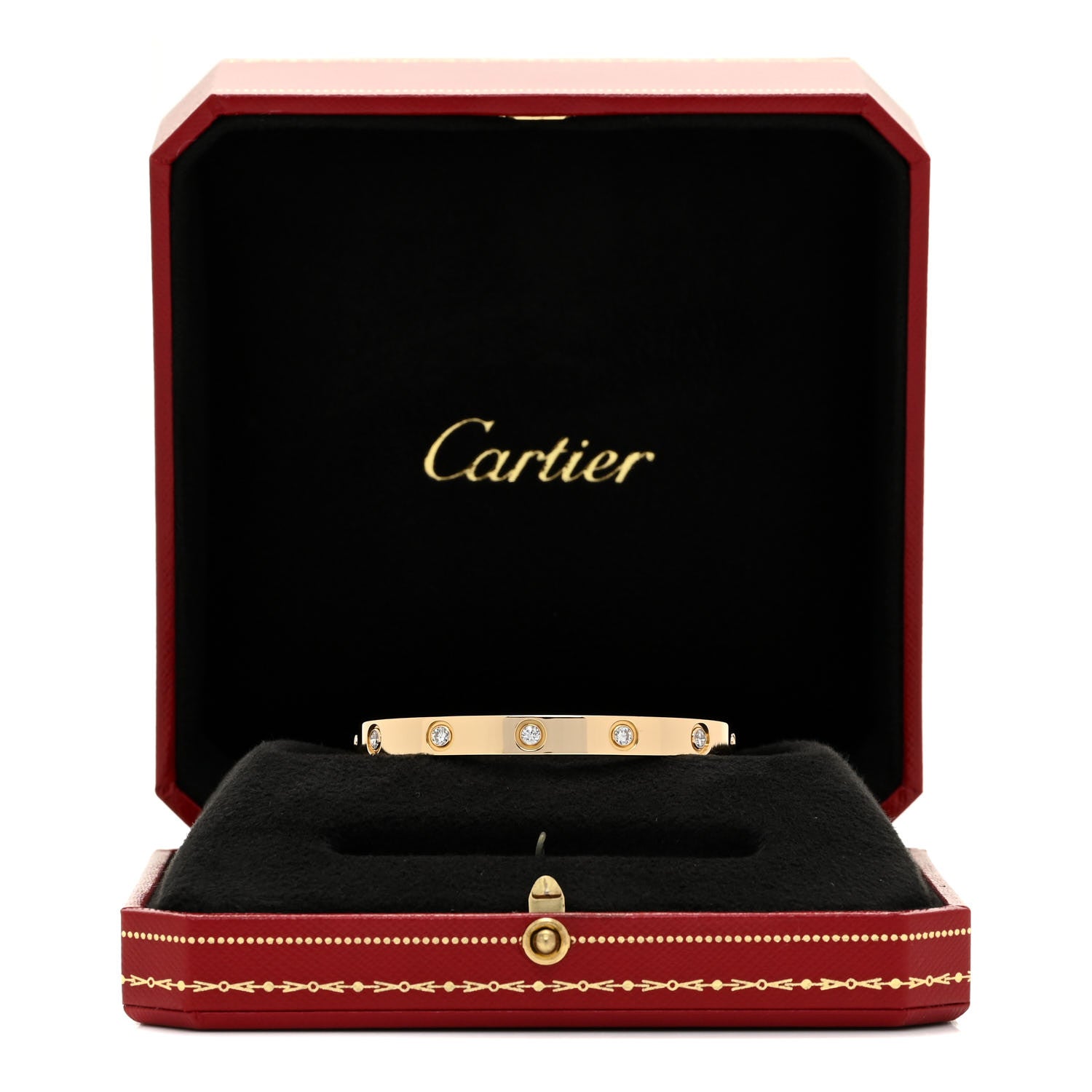 Cartier 18K Yellow Gold 10 Diamond LOVE Bracelet 16 4 of 4