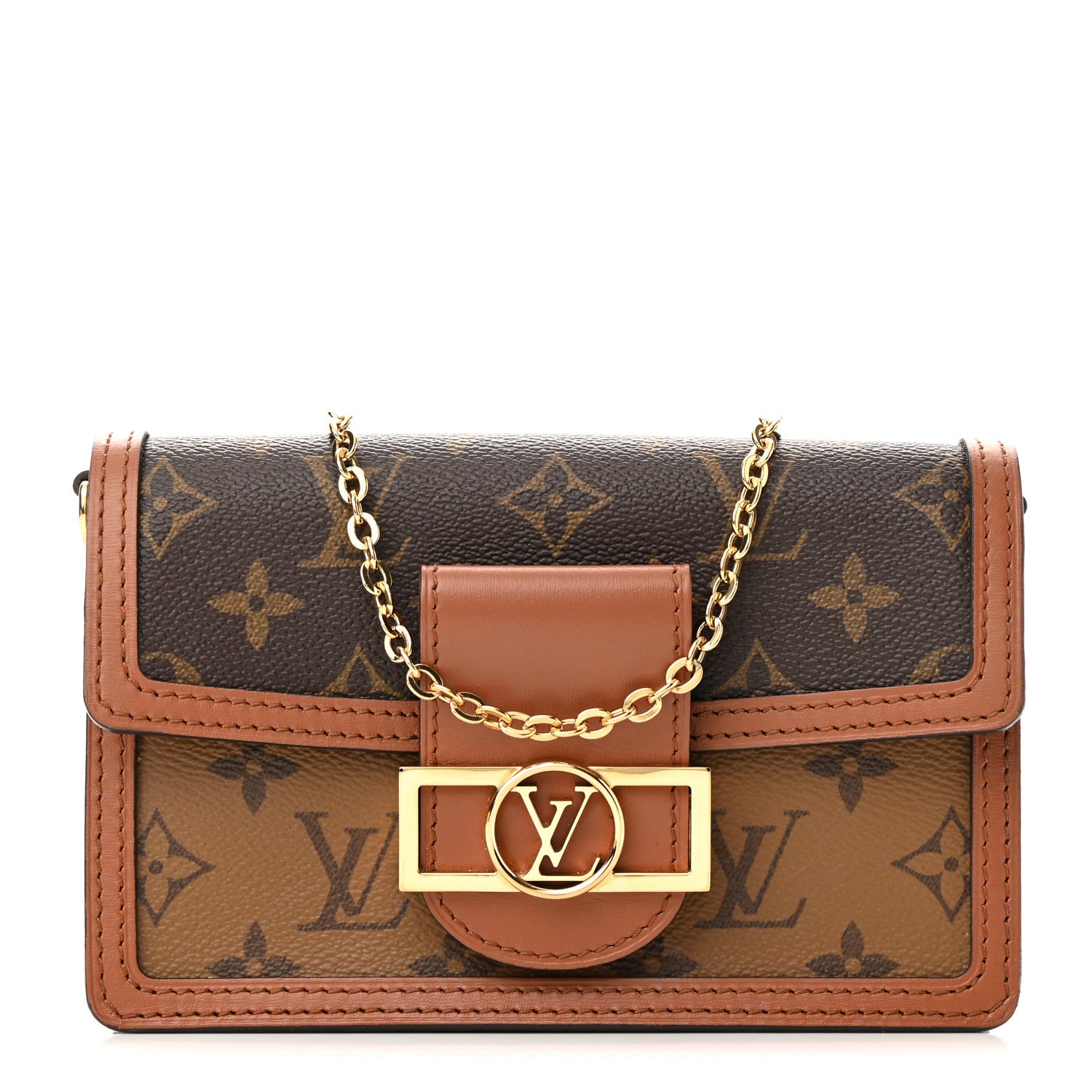 Louis Vuitton Reverse Monogram Dauphine Chain Wallet 1 of 11