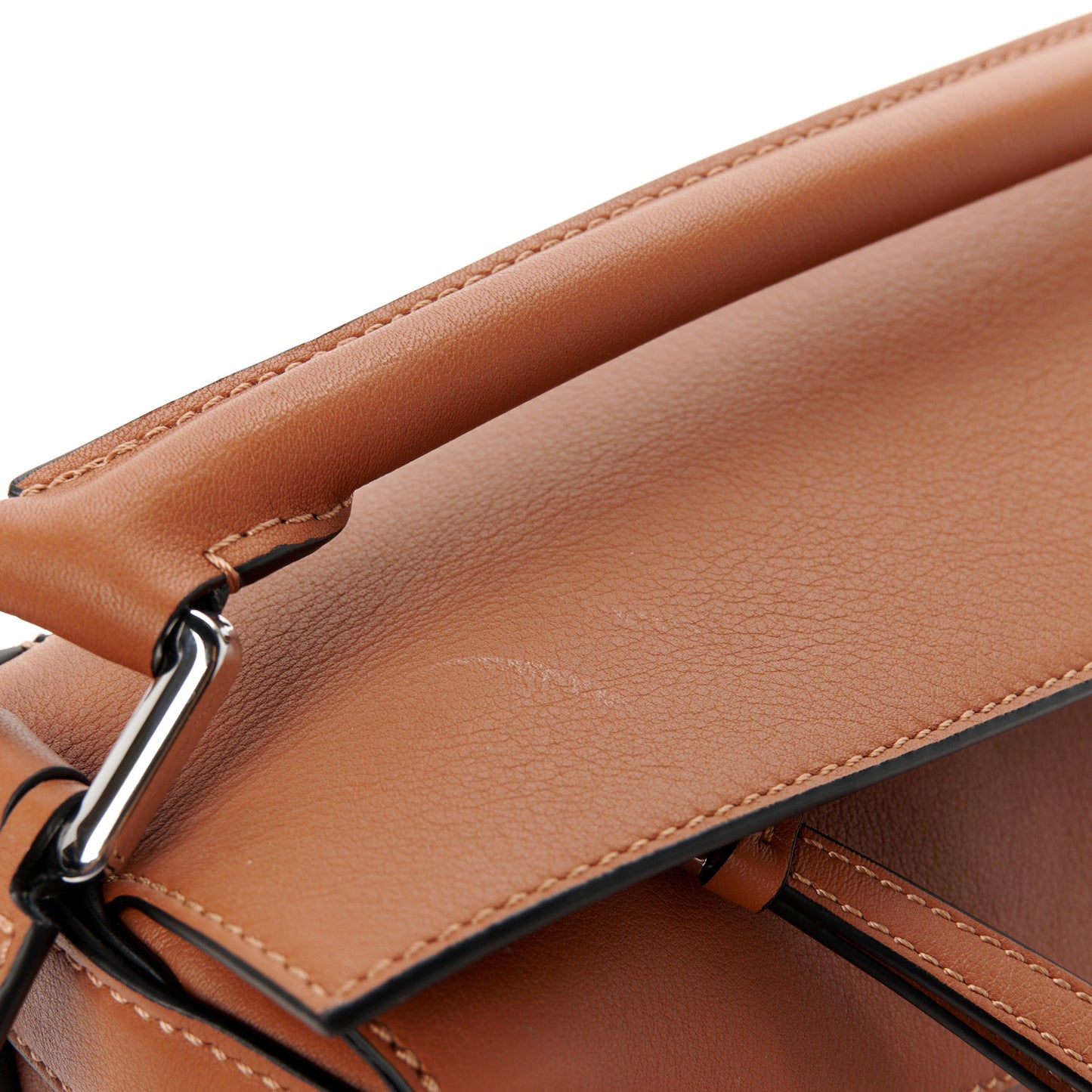 Calfskin Small Puzzle Edge Bag Tan