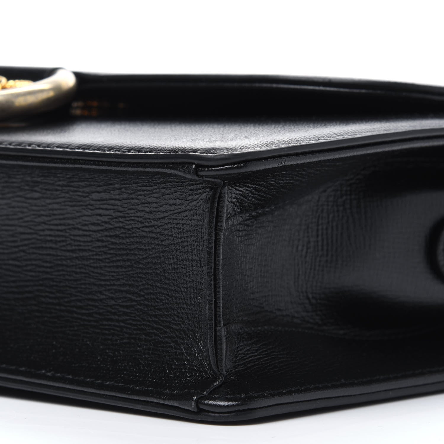 Gucci Textured Calfskin Small Torchon GG Ring Shoulder Bag Black 11 of 13
