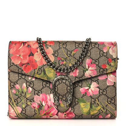 Gucci GG Supreme Monogram Blooms Mini Dionysus Chain Wallet Beige Multicolor Dry Rose 1 of 11
