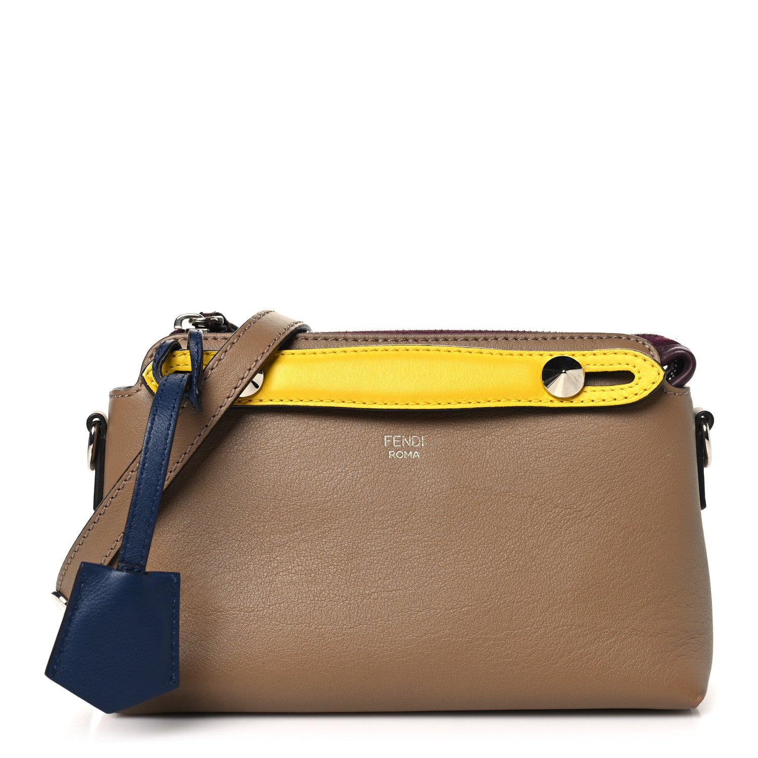 Fendi Vitello Dolce 4 Color Mini By The Way Boston Bag Sand Blueberry Multicolor 1 of 10