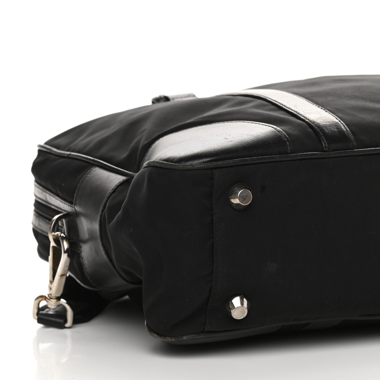 Prada Tessuto Nylon Saffiano Briefcase Nero Black 9 of 20