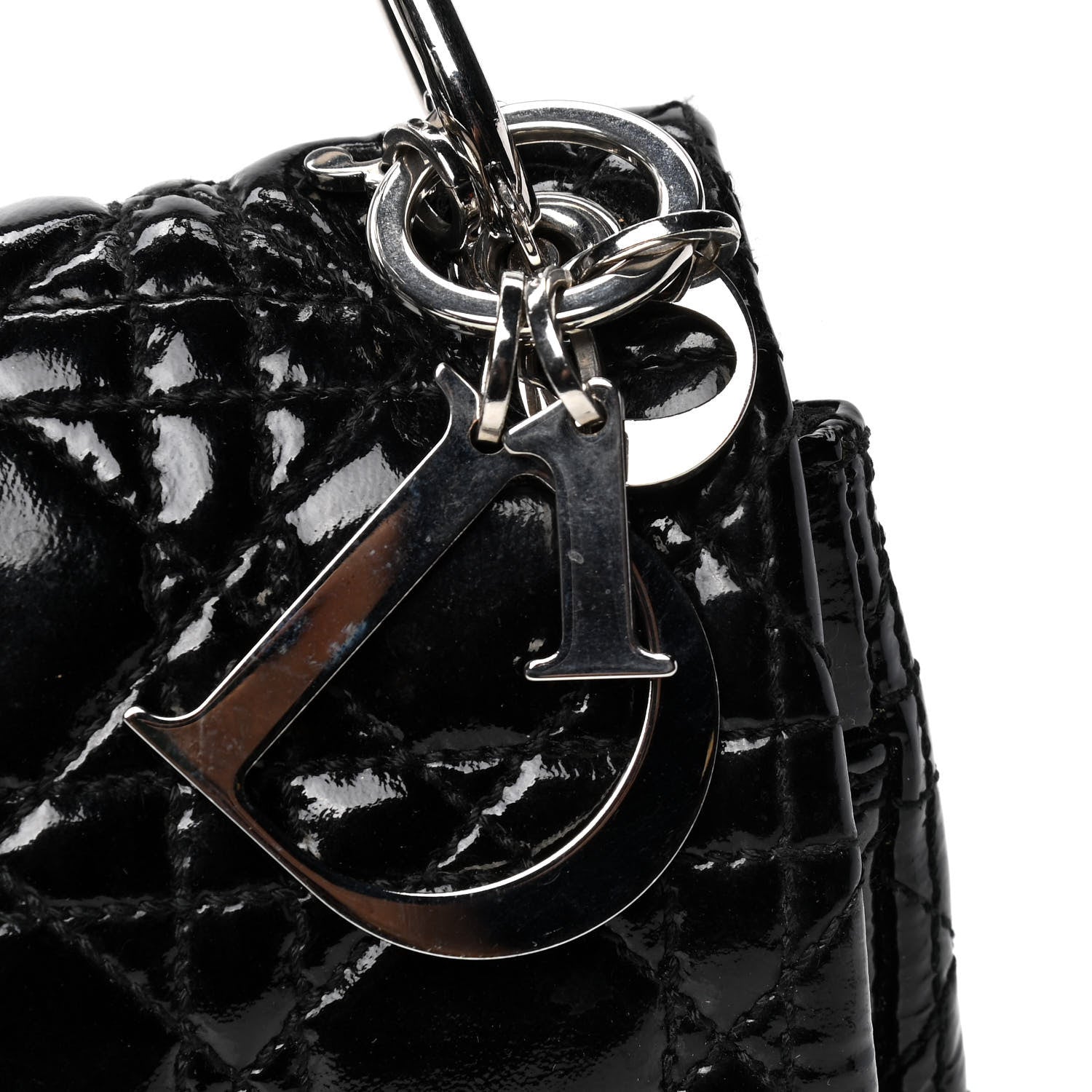 Christian Dior Patent Lambskin Cannage Rendezvous Flap Black 5 of 5