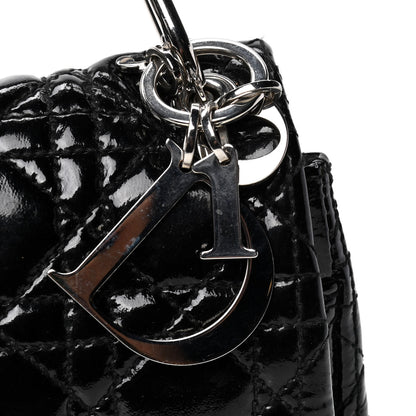 Christian Dior Patent Lambskin Cannage Rendezvous Flap Black 5 of 5