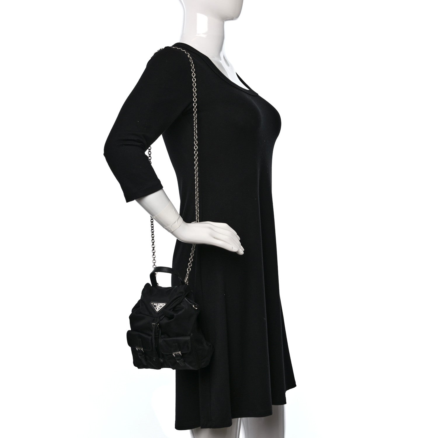 Prada Nylon Vela Mini Crossbody Backpack Black 1 of 8