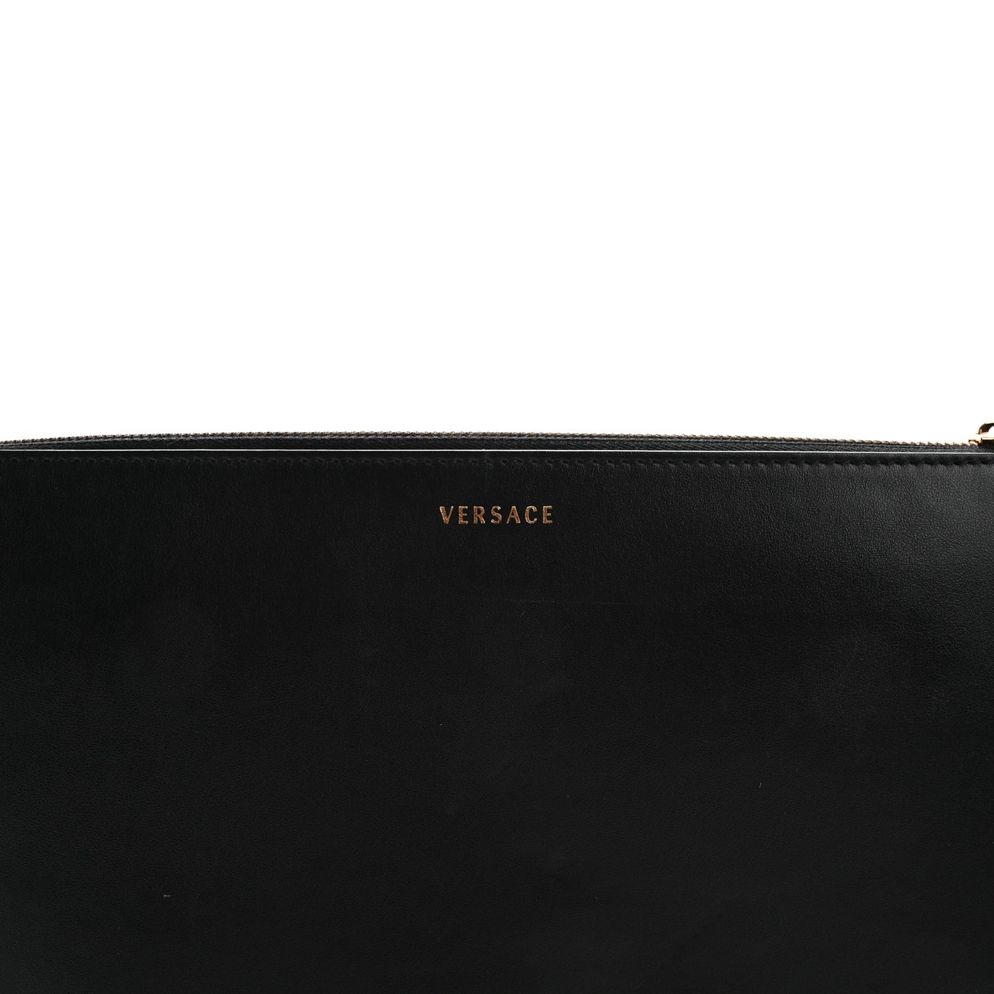 Vitello Palazzo Medusa Stud Wristlet Bag Black