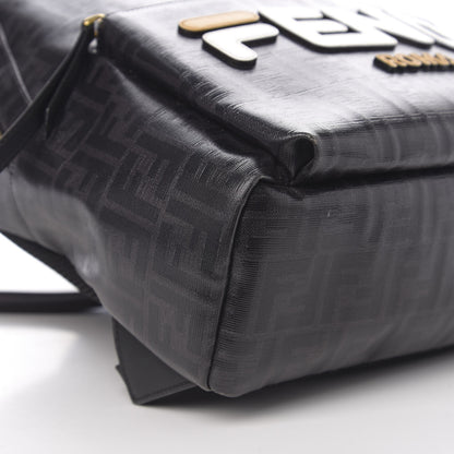 Fendi X FILA Glazed Fabric Vitello Century FF 1974 Mania Pouch Pocket Backpack Black White 7 of 9