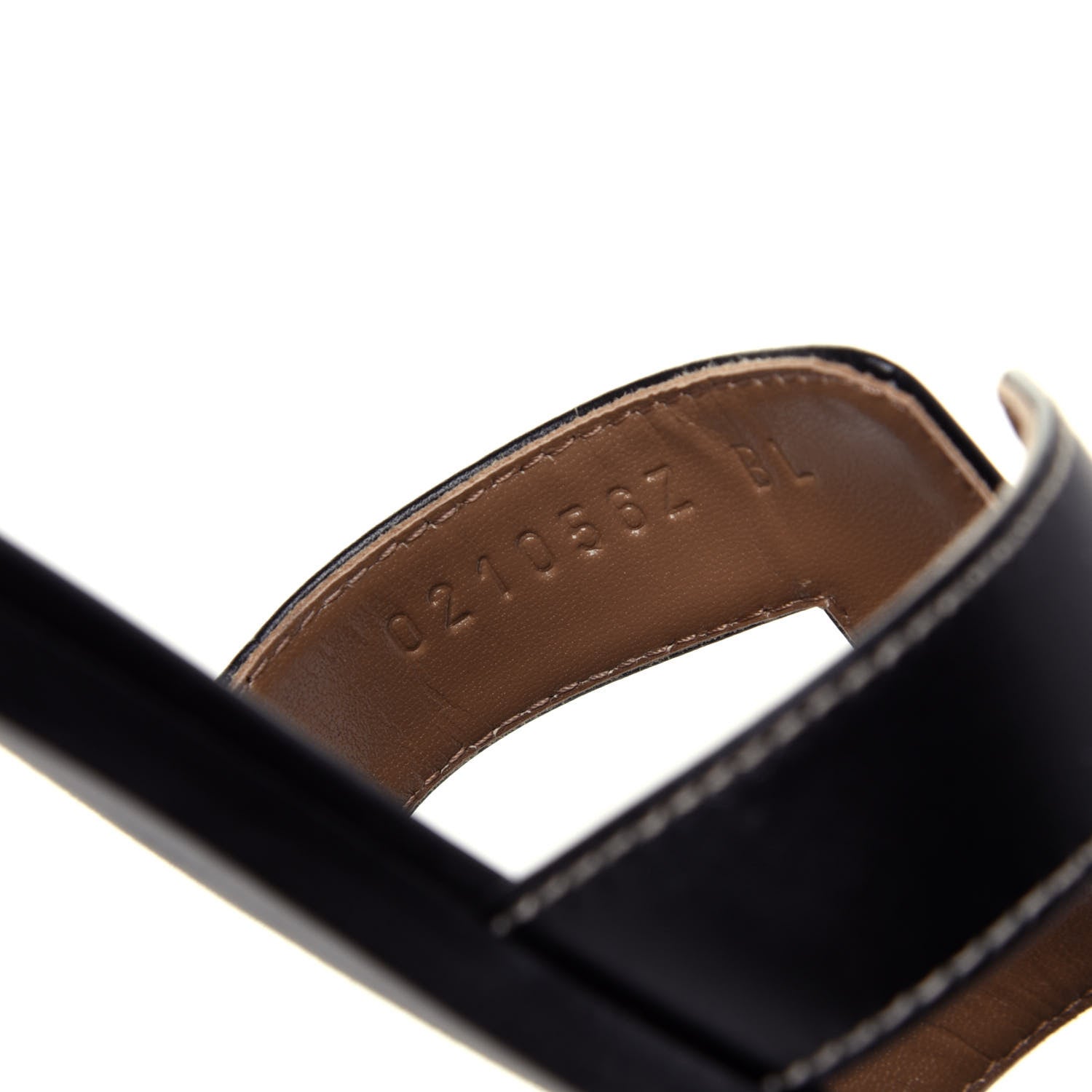 Hermes Box Calfskin Oran Sandals 38.5 Black 10 of 11