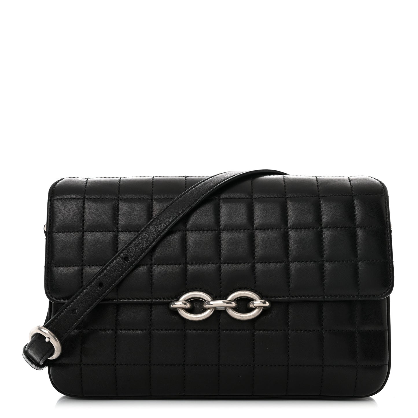 Lambskin Quilted Le Maillon Satchel Black