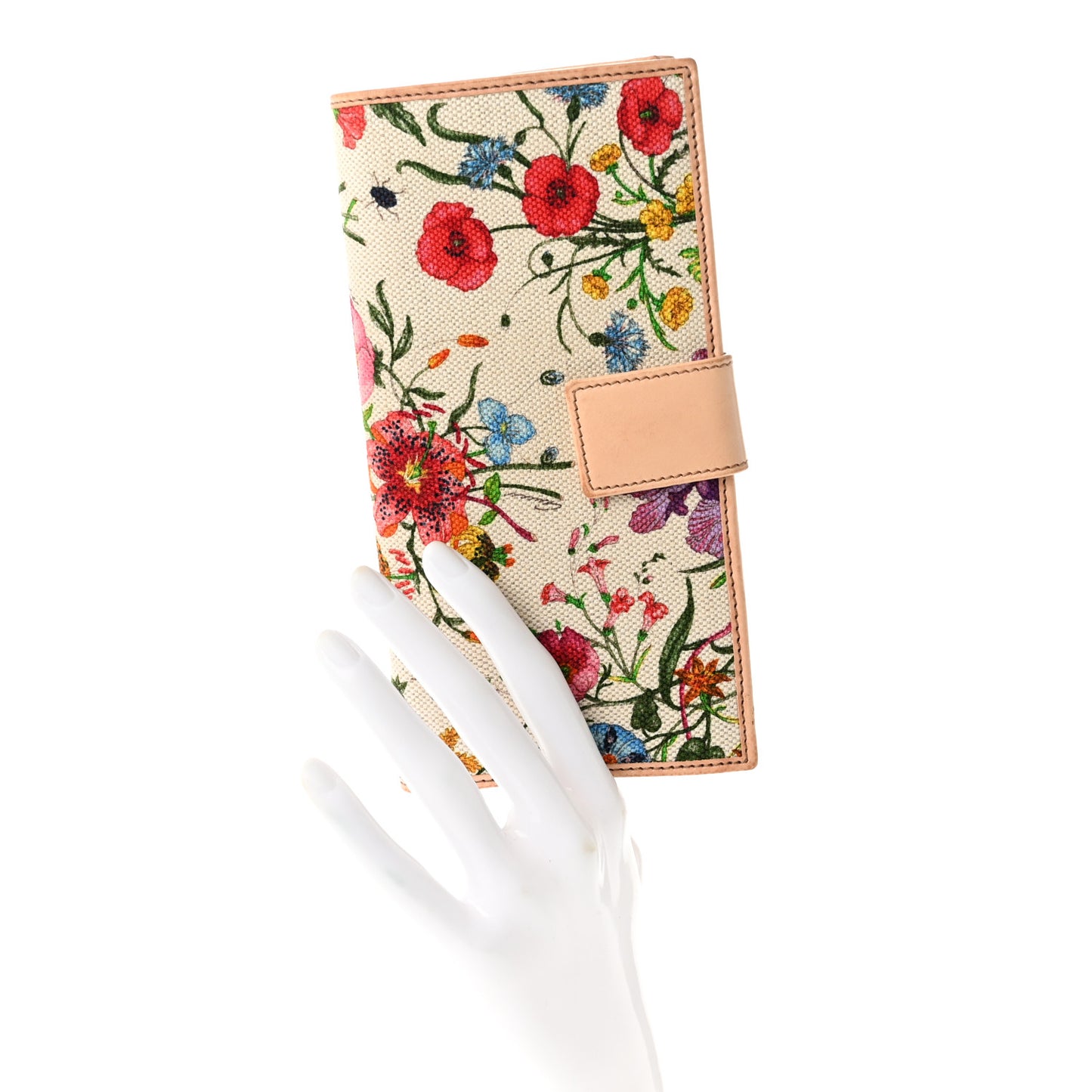 Canvas Floral Flora Hasler Continental Wallet White